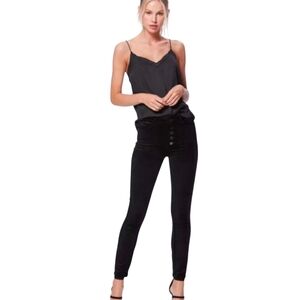 Paige hoxton angle peg black velvet pants size 25 like new